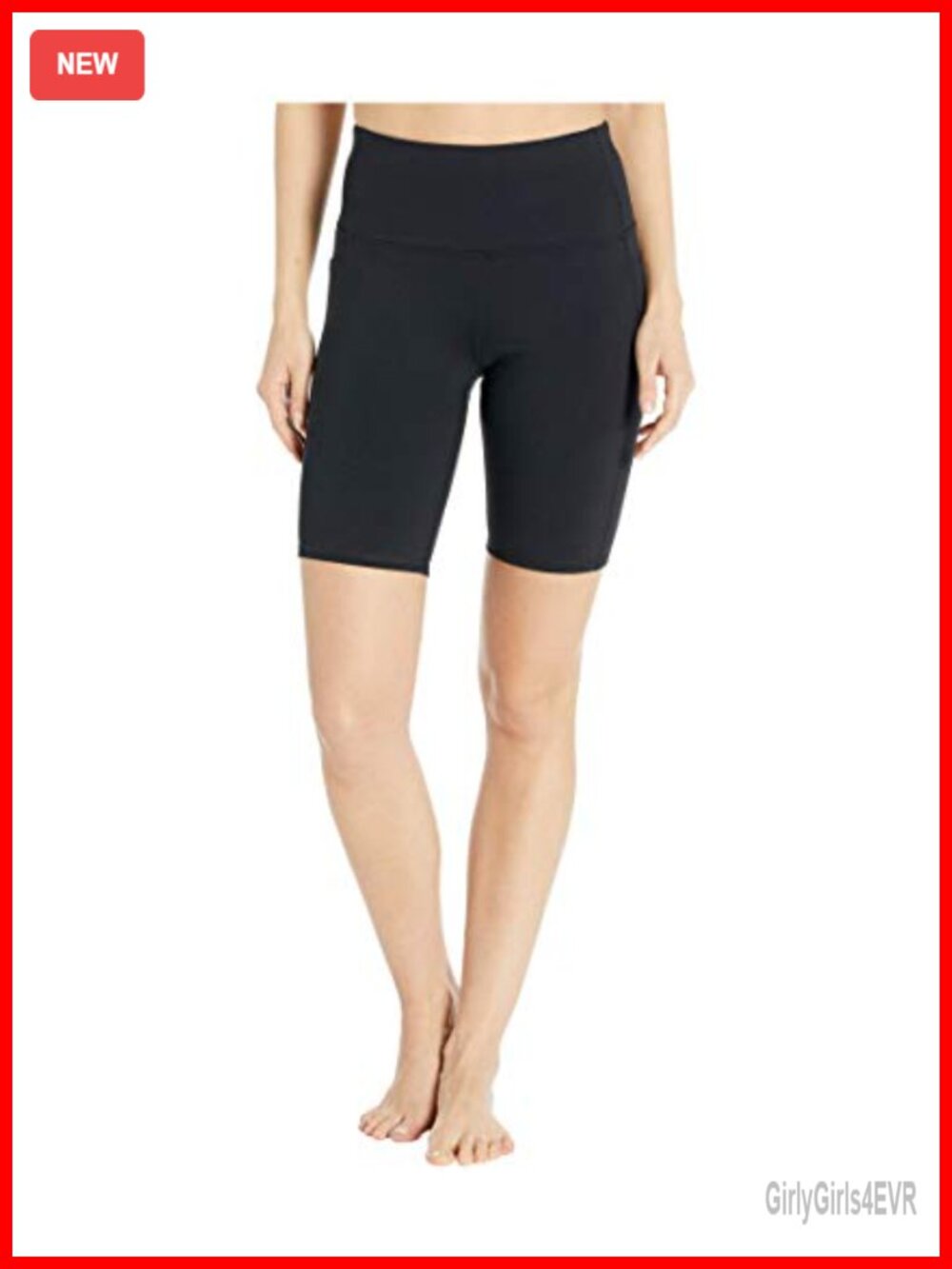 High Waisted 8" Bike Short 4-Way Stretch UPF 40+ Pocket